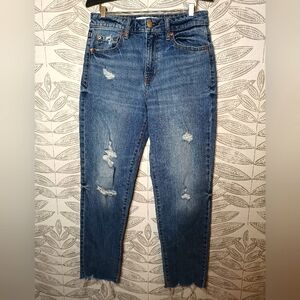 Daze Tough Love Jeans Distressed Rigid 100% cotton Size 26 Mom Jeans